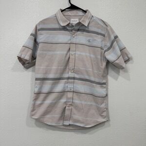 Calvin‎ Klein Jeans Boys XL LT GIEG 18 20 Striped Short Sleeve Button Up Shirt